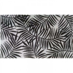 Tapis d'entr&eacute;e - HOME MAISON - Herbier Noir Blanc - 45 x 75 cm - Synth&eacute;tique - Moderne balta