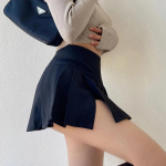 Seksualūs, suskirstyti klostuoti mini sijonai, moteri&scaron;ki sijonai su auk&scaron;tu juosmeniu, ploni, maži, ploni lauke, sekso sijonai, kelnės, vasaros apranga, klubinė apranga L