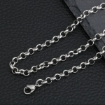 Chirurginio plieno apvali O-žiedo grandinėlė unisex vėrinys (3 mm) Grandinėlė Chirurginis plienas vyri&scaron;ka grandinėlė 3mmX50cm(a)