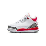 &bdquo;Air Jordan 3 Retro TD Fire Red&ldquo;, 2022 m. kūdikių sportbačiai, balti cementiniai-pilkai juodi DM0968-160 22