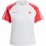 Adidas Originals X Sporty & Rich Patogūs Madingi Apvalios Kaklo Trumpomis Rankovėmis Mar&scaron;kinėliai Moteri&scaron;ki Mar&scaron;kinėliai Raudoni JI9274 S