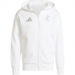 Adidas SS24 Real Madrid Serijos Logotipas Patogus Madingas Su Gobtuvu Ilgomis Rankovėmis Striukė Vyri&scaron;ka Striukė Balta IT3805 3XL