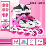 Reguliuojamas vaikų riedučių rinkinys su PVC &scaron;viečiančiais ratukais, &scaron;almu ir apsaugomis Adjustable Medium (Fits Size 33-37)