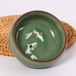60 ml Krakeliuotas Auksinis Žuvies Celadono Porcelianinis Arbatos Puodelis Subtilus Longquan Arbatos Puodelis Dubenėlis Kungfu Servizuojamas Kinų Arbatos Puodelis Arbatos Gaminimas