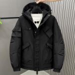 Didelio dydžio 5XL-11XL madingas vyri&scaron;kas didelio dydžio parkas žieminis paltas su gobtuvu kasdienis laisvas storas &scaron;iltas žieminis &scaron;varkas 5XL juoda