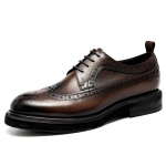 Madingi Rankų Darbo Odiniai Batai Vyrams Vasariniai Nauji Brogues I&scaron;raižyti Verslo Proginiai Batai Vyri&scaron;ki Juodi Laisvalaikio Padidinti Briti&scaron;ki Rai&scaron;teliais Susiaučiami Oxfords 44 black