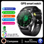 2025 Naujas Lauko Profesionalus GPS Trajektorijos I&scaron;manusis Laikrodis 1.5 HD Ekranas Vandeniui Atsparus Apyrankė BT Skambutis I&scaron;manusis Laikrodis Vyrams skirtas Android IOS juoda