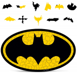 CRAFTHUB Batman Logotipas Medinis Dėlionė - Magi&scaron;ka dėlionė suaugusiems ir vaikams.