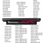 Įkraunama ličio baterija Dell Inspiron 14 3441 3442 3443 3437 5437 3421 5421 14R 15R 3421 5421 3521 5537 XCMRD MR90Y ne&scaron;iojamojo kompiuterio baterija XCMRD (40wh) Flat Bottom