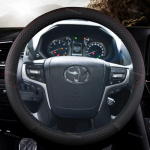 Cubierta de cuero PU para volante de coche, accesorio para Toyota Land Cruiser Prado 90, 100, 120, 150, 200, 300, Fj Cruiser