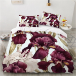 Vintažinis rožių patalynės komplektas Raudonų gėlių antklodės užvalkalų komplektas Karalienės/Karaliaus dydžio 240x220cm 260x220, Mikropluo&scaron;to audinio patalynė - Kvėpuojanti 140x200 (50x75cm x1