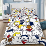 Snoopy antklodės užvalkalas 3D i&scaron;skirtinis 3D spausdinimas Happy Puppy patalynės komplektas lova jaunimui namų dekoras mergaitėms berniukams dovana EU Single(135*200cm)3pcs