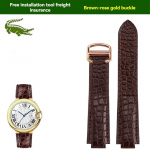 Krokodilo odos laikrodžio dirželis For Cartier blue balloon WSBB0025 W69012Z4 14-8mm 16-8mm 18-11mm 20-12mm 22-14mm i&scaron;gaubtas laikrodžio dirželis 20.12mm black