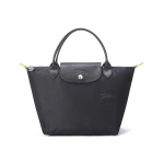 Longchamp Le Pliage Green 23 Trumpa rankena Užtrauktuko užsegimas Perdirbtas drobės Koldūno tipo pirkinių krep&scaron;ys Mažas Moteri&scaron;ki pirkinių krep&scaron;iai Juodas 1621919001 Basic Set (Bag)