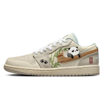 Jordan Air Jordan 1 Neslystantys ir pralaidūs orui žemi senoviniai krep&scaron;inio bateliai moteri&scaron;ki smėlio spalvos rudos spalvos HQ3440-101(Team56-) 40.5