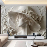 3D Stereo Modernus Nuotraukų Tapetas Reljefinis Sienų Muralis Svetainei Miegamajam Valgomajam Sienų Popierius 200 cm(W) x 140 cm(H)