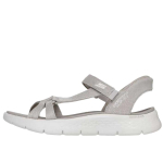 Skechers Go Walk Flex Audinio Patogūs Madingi Laisvalaikio Universalūs Paplūdimio Basutės Moteri&scaron;kos Basutės Pilkai Ruda 141484-TPE 35 gray