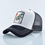 Beisbolo kepuraitės Gaidžių siuvinėjimas Hiphopo kepurės Vyri&scaron;kos &bdquo;Snapback&ldquo; kvėpuojančios tinklinės &bdquo;Streetwear Trucker&ldquo; kepurės 56-60cm balta