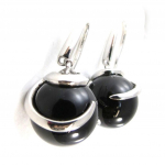 Les Tr&eacute;sors De Lily [I9854] - Boucles Argent 'Ruth' onyx