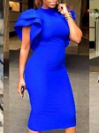 Mėlynos Bodycon Suknelės Moteri&scaron;kos Suknelės Auk&scaron;tu Kaklu, Blizgančios afrikieti&scaron;kos suknelės be nugaros XL mėlyna