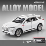 1/24 skalės &bdquo;HongQi E-HS9&ldquo; visureigio lydinio naujos energijos automobilio modelis, metalinės žaislinės transporto priemonės Automobilių modelių modeliavimo garso ir &scaron;viesos dovanos vaikams 1/24-21.5x9x7.3cm