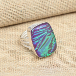 Violetinis Tripleto Opalas Brangakmenis 925 Sterlingas Sidabras Rankų darbo Nuostabus Papuo&scaron;alas Žiedas 12