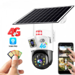 Lauko vaizdo stebėjimo kamera Saulės 4G SIM 6MP dvigubas objektyvas V380 360 PTZ 12000mAh baterija belaidis naktinio matymo IP CCTV monitorius