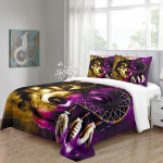 Bohemi&scaron;ko stiliaus Wolf Psychedeli Animal King Queen Dviejų lovų pilni patalynės komplektai Viengulės dvigulės lovos antklodės ir 2 vnt pagalvės užvalkalai 135x200 cm