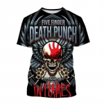 Nauja pop metalo grupė Five Fingers Death Punch 3D spausdinti mar&scaron;kinėliai Madingi vyri&scaron;ki drabužiai Hip Hop Harajuku Unisex negabaritinių mar&scaron;kinėlių vir&scaron;ūnės XL
