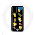 Coque pour Samsung Galaxy S11 Plus Les Simpson autocollants fond noir juoda