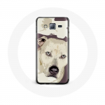 Coque pour samsung galaxy Grand prime Chien de Pitbull Blanc