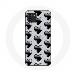 Coque pour Samsung Galaxy A03 Fond de coeurs noirs juoda