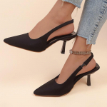 Moteri&scaron;kos vasarinės &bdquo;Slingback&ldquo; patentuotos smailaus pir&scaron;to kulk&scaron;nies dirželis &bdquo;Cunky Low Heel Pumps&ldquo; Batai Patogūs &bdquo;Slip On Dress&ldquo; Batai Verslo &bdquo;Cunky Heel&ldquo; sandalai moterims 39
