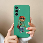 Telefono dėklo dangteliai, skirti Samsung Galaxy S24 Ultra F15 S24+ A55 A15 M15 Cute Bear Animacinio modelio smūgiams atsparus silikoninis mink&scaron;tas auk&scaron;tos kokybės buferis, skirtas Samsung Samsung A35
