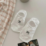 5 poros vasarinės valties kojinės moterims mergaitei Bowknot Sweet Kawaii japoni&scaron;ko stiliaus vienspalvės trumpos kojinės Nematomos mielos medvilninės kojinės 5pairs balta