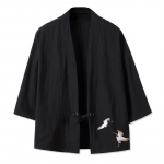Siuvinėjimas Haori kimono Harajuku japoni&scaron;ko stiliaus plius dydis vyri&scaron;kas samurajų kostiumas jukata azijieti&scaron;ki drabužiai kardiganas moteri&scaron;kas &scaron;varkas XXXXXL juoda