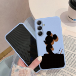 Animacinis ra&scaron;tuotas mink&scaron;tas silikoninis dėklas, skirtas Samsung A55 M35 S24 Xiaomi Redmi Note 13 Pro iPhone Huawei Honor Realme fotoaparato apsauginis smūgiams atsparus dangtelis Samsung Galaxy S9 Plus mėlyna