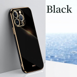 6D korpusas skirtas Apple iPhone 15 Pro Max Fundas 14 Plus 11 13 12 Mini 14Pro 15Pro 15Plus vienspalvis telefono dėklas, mink&scaron;tas dangtelis iPhone 12 Pro juoda
