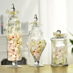 Skaidrus stiklinis saldainių stiklainis laikymo stiklainis Vestuvių ekranas Dekoratyviniai stiklainiai laikymo bakas Maisto organizatorius laikymo butelis Stiklinis butelis