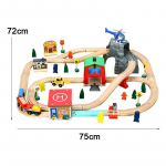 Bėgių rinkinys Vaikams skirta traukinuko žaislinė, sraigtasparnių nusileidimo aik&scaron;telė, transporto urvas, traukinukas, medinis, suderinamas su mediniais traukinukais 1:64 vir&scaron; trejų metų
