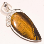 Tiger's Eye Gemstone Handmade Ethnic Christmas Gift Jewelry Pendant 2.4 o9l72
