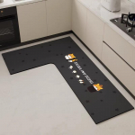 L formos sugeriantis virtuvės kilimėlis &ndash; mink&scaron;tas, atsparus ne&scaron;varumams, lengvai prižiūrimas, diatomito purvo grindų kilimėlis 100x120cm