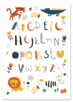 Plakat alfabet abecadło litery 21x29,7 cm A4