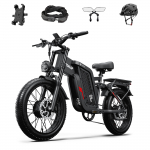 Tifgalop F7 Dual Motor Electric Mountain Bike 2000W 20&rsquo;&rsquo; Full Suspension Fat tire Ebike with 52V 24AH Battery