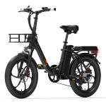 Cheevalry C20 Pro 250 W sulankstomas elektrinis dviratis 20 colių stora padanga kalnų ebike 48V20AH balta