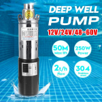 12V/24V/48-60V auk&scaron;to pakėlimo 80m saulės panardinamas vandens siurblys žemės ūkio drėkinimo giluminio &scaron;ulinio siurblys auk&scaron;to slėgio nuolatinės srovės siurblys 48-60V