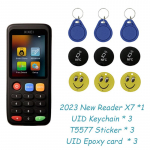 X7 RFID I&scaron;maniojo lusto skaitytuvas IC ID žetono klonas kopijuoklis 125Khz ženklelio ra&scaron;ytuvas 13.56Mhz žymos dublikatorius 140x55x17mm