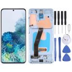 Originalus dinaminis AMOLED medžiagos LCD ekranas ir skaitmenizatorius pilnas mazgas su rėmeliu, skirtas Galaxy S20 4G SM-G980 juoda