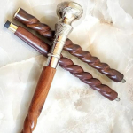 Dizainerio vaik&scaron;čiojimo lazda Medinė vaik&scaron;čiojimo lazdelė Žalvarinis rankenos mygtukas Dovana M aero