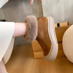 Kailiniai Platforminiai Moteri&scaron;ki Sniego Ankle Boots Suede Plok&scaron;čiapadžiai Pliu&scaron;iniai &Scaron;ilti Medvilniniai Batai 2025 Mados Trend Jaukūs Žygio Žieminiai Fad Atsitiktiniai Botas Mujer 40 tamsiai ruda spalva